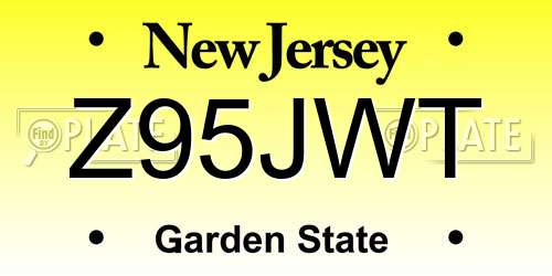 Z95JWT New Jersey License Plate