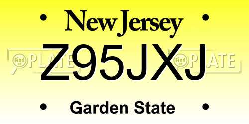 Z95JXJ New Jersey License Plate