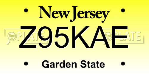 Z95KAE New Jersey License Plate