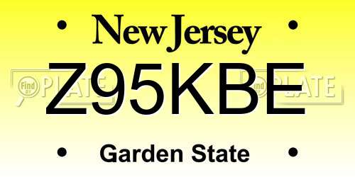 Z95KBE New Jersey License Plate