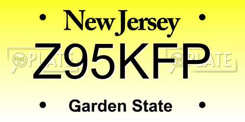 Z95KFP New Jersey License Plate
