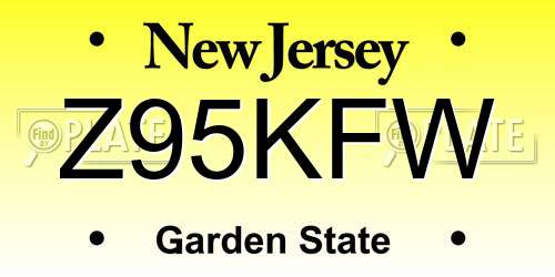 Z95KFW New Jersey License Plate