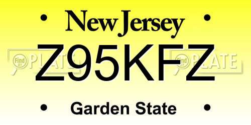 Z95KFZ New Jersey License Plate