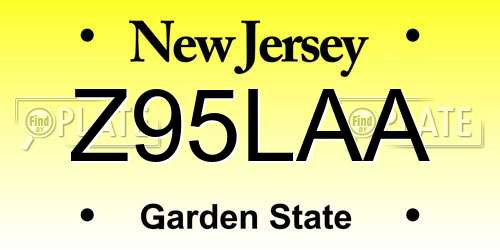 Z95LAA New Jersey License Plate