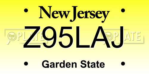 Z95LAJ New Jersey License Plate