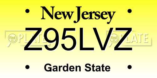Z95LVZ New Jersey License Plate