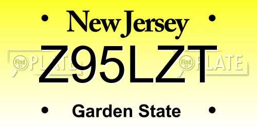 Z95LZT New Jersey License Plate