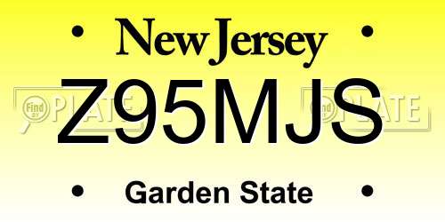 Z95MJS New Jersey License Plate
