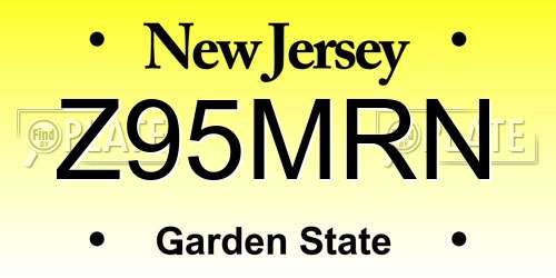 Z95MRN New Jersey License Plate