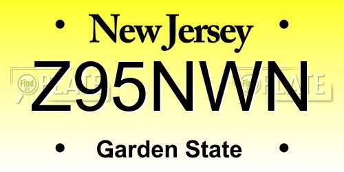 Z95NWN New Jersey License Plate