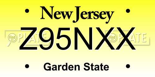 Z95NXX New Jersey License Plate