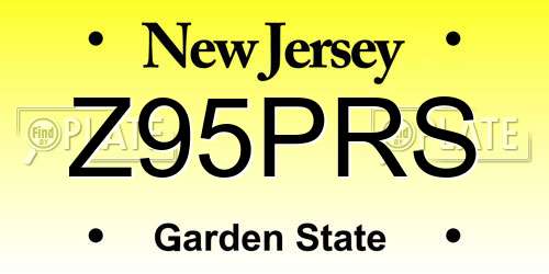 Z95PRS New Jersey License Plate
