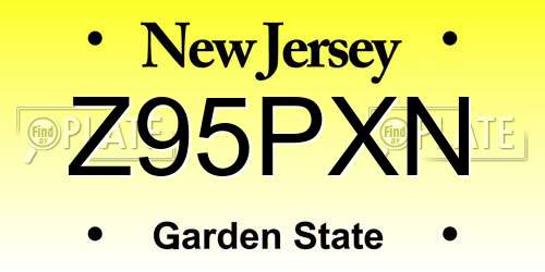 Z95PXN New Jersey License Plate