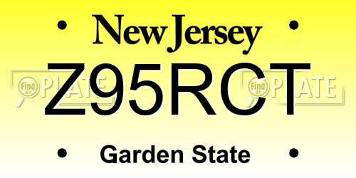 Z95RCT New Jersey License Plate