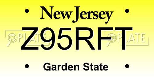 Z95RFT New Jersey License Plate