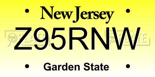 Z95RNW New Jersey License Plate