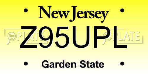 Z95UPL New Jersey License Plate