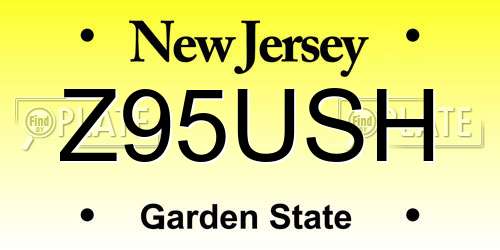 Z95USH New Jersey License Plate