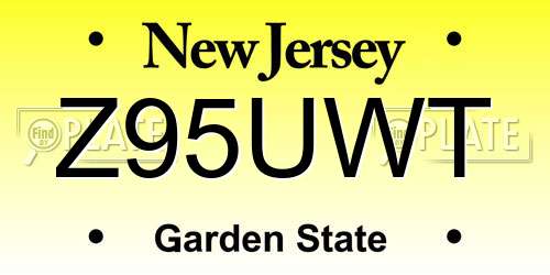 Z95UWT New Jersey License Plate