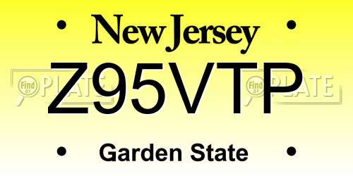 Z95VTP New Jersey License Plate
