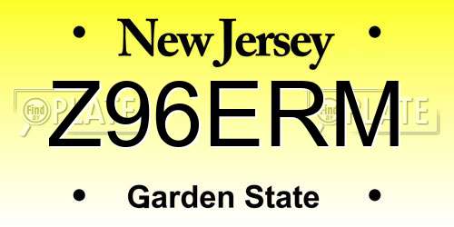 Z96ERM New Jersey License Plate