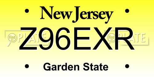 Z96EXR New Jersey License Plate