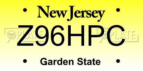 Z96HPC New Jersey License Plate