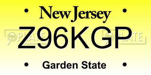 Z96KGP New Jersey License Plate