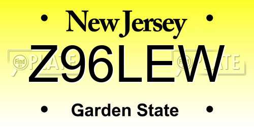 Z96LEW New Jersey License Plate
