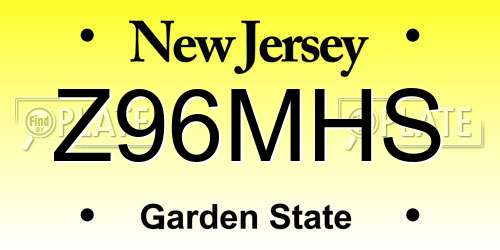 Z96MHS New Jersey License Plate