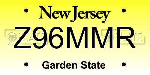 Z96MMR New Jersey License Plate