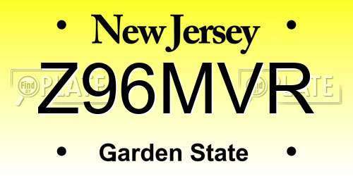 Z96MVR New Jersey License Plate