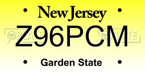 Z96PCM New Jersey License Plate
