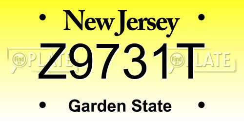 Z9731T New Jersey License Plate