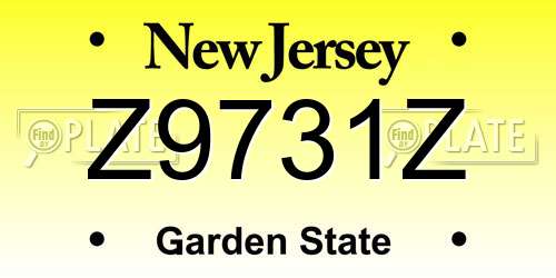 Z9731Z New Jersey License Plate
