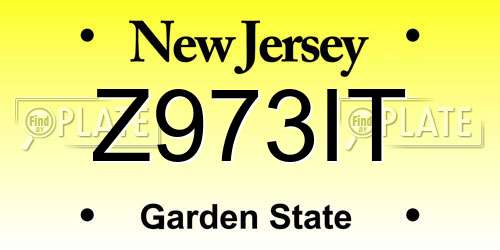 Z973IT New Jersey License Plate