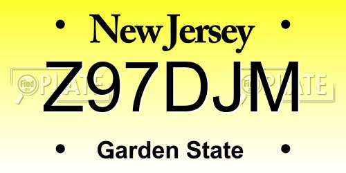 Z97DJM New Jersey License Plate