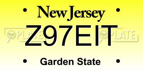 Z97EIT New Jersey License Plate