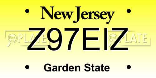 Z97EIZ New Jersey License Plate