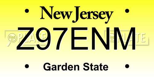 Z97ENM New Jersey License Plate