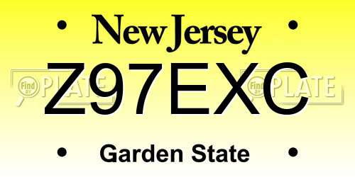 Z97EXC New Jersey License Plate