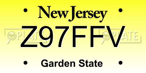 Z97FFV New Jersey License Plate
