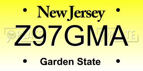 Z97GMA New Jersey License Plate