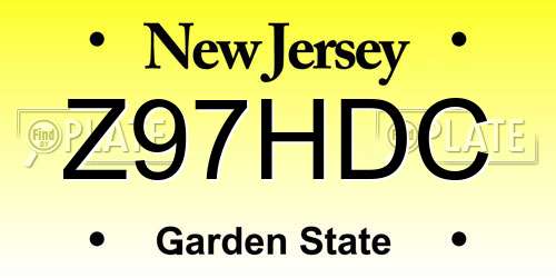 Z97HDC New Jersey License Plate