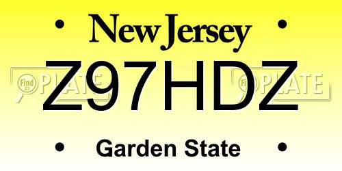 Z97HDZ New Jersey License Plate