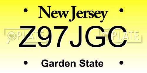 Z97JGC New Jersey License Plate