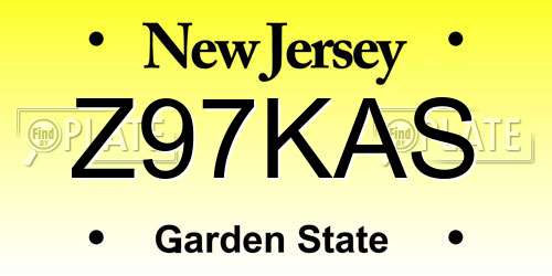 Z97KAS New Jersey License Plate