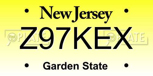 Z97KEX New Jersey License Plate