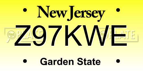 Z97KWE New Jersey License Plate
