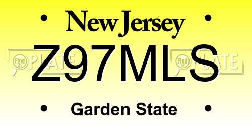 Z97MLS New Jersey License Plate